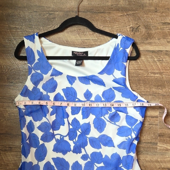 Bobbie Bee Midi Flapper Style Hem Dress Blue And White Size 12 - Picture 8 of 12